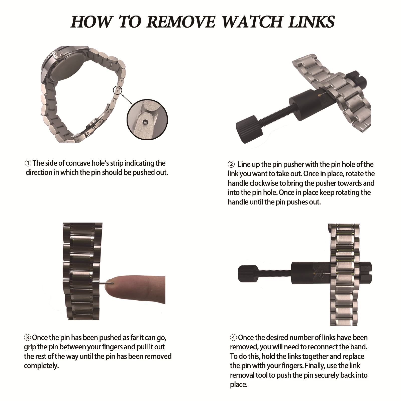 Fossil Smartwatch Fossil Watch Link Removal Kit Mesh Watch Strap