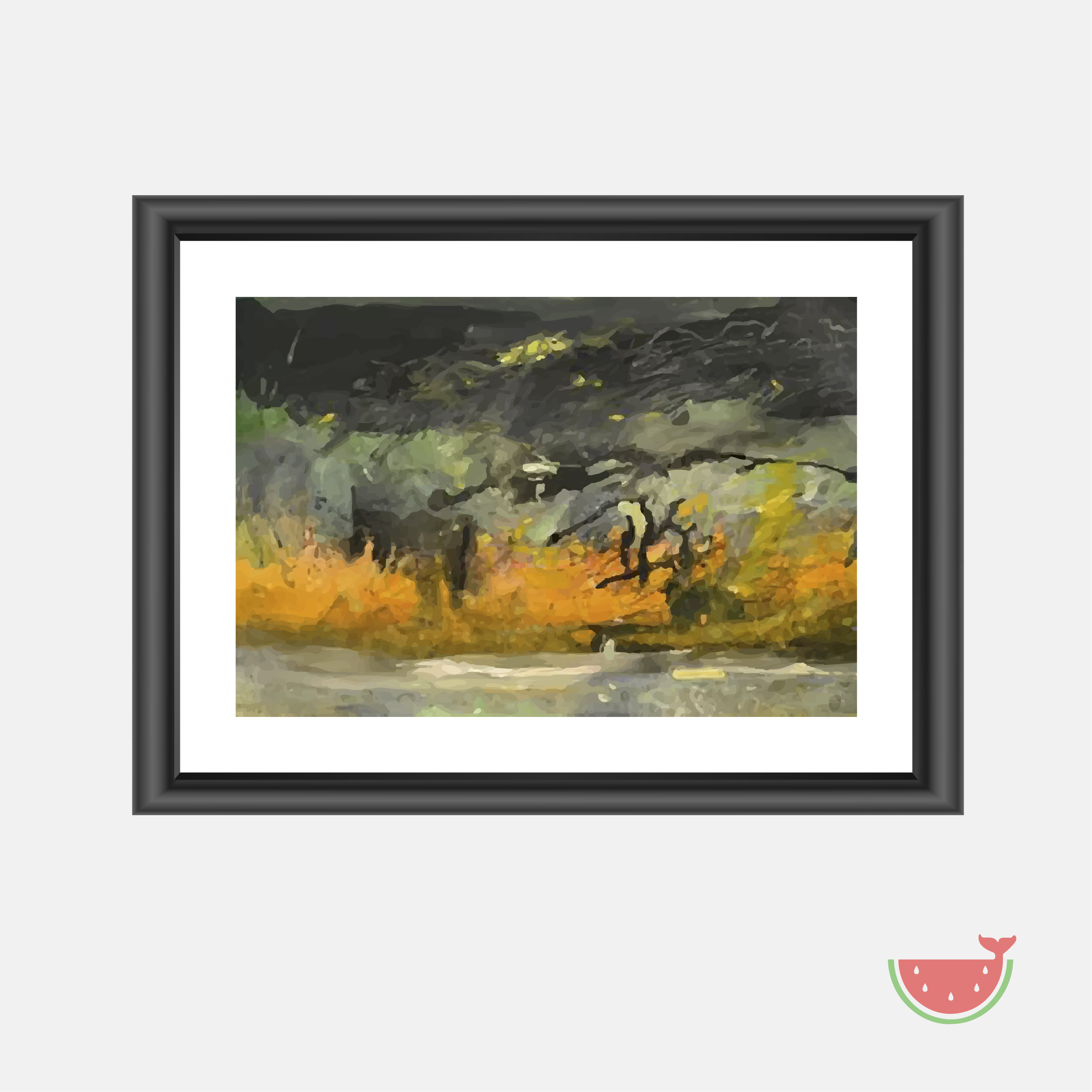 Watercolor landscape painting poster art for home decor, Bedroom wall decor, Office wall decor, Friend gift ideas, Best online frames, and Study room wall poster printing art.