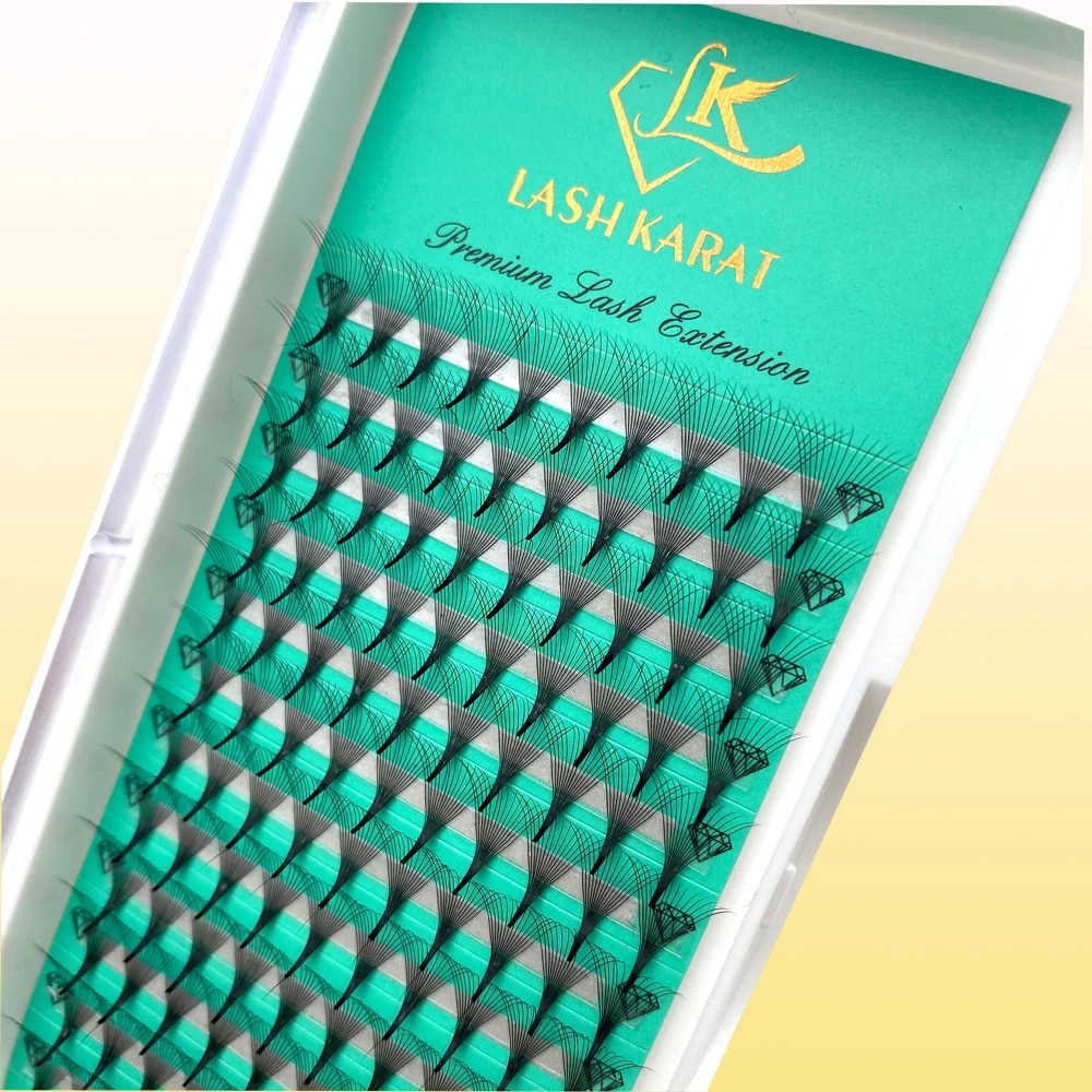 LASHKARAT 320 Fans Eyelash Extensions Premade Volume Fans Medium Stem Sharp Thin Pre Made Russian Volume Fan. 