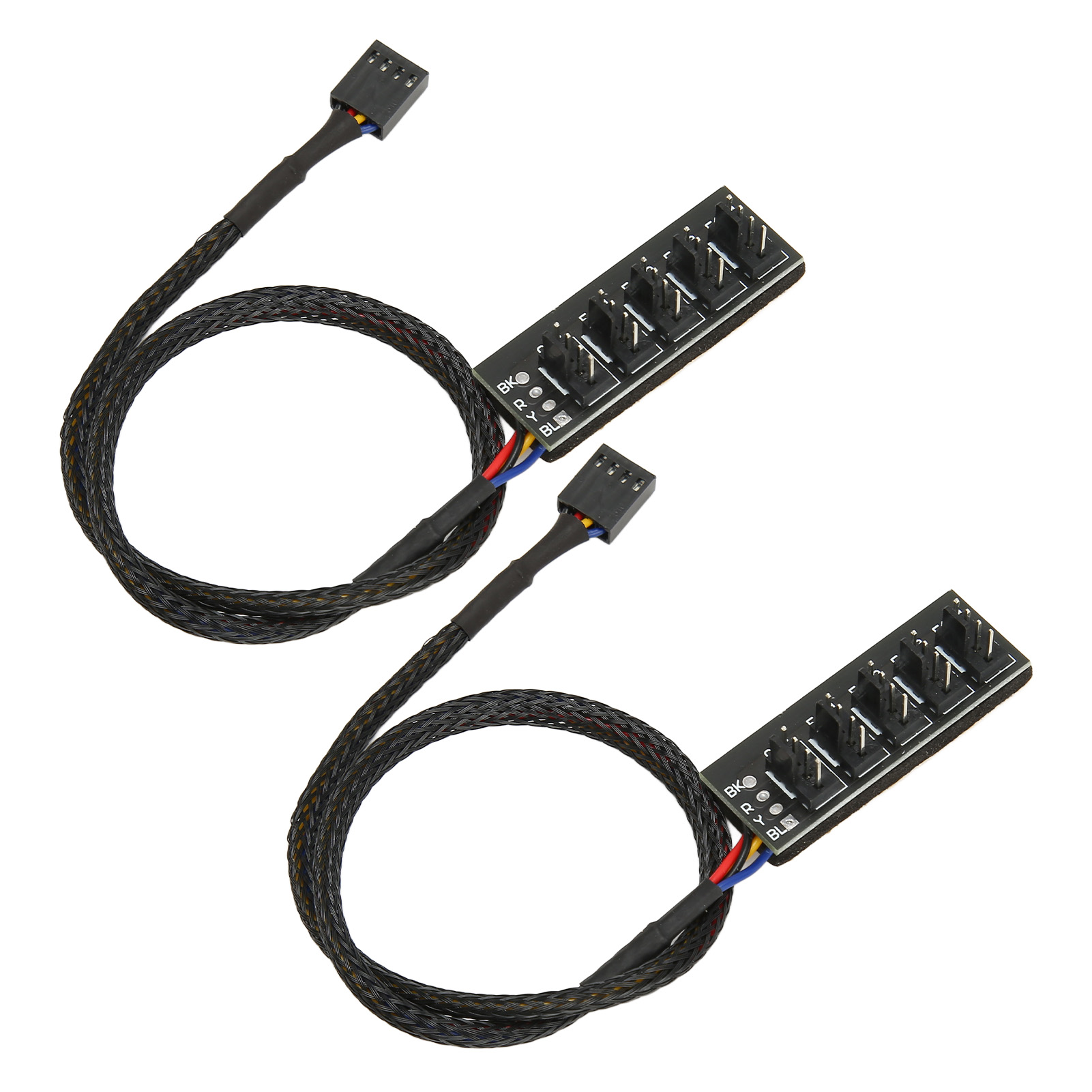 PWM Fan Hub, 2Pcs PC Fan Hub 13.8in Cable Length for Desktop. 