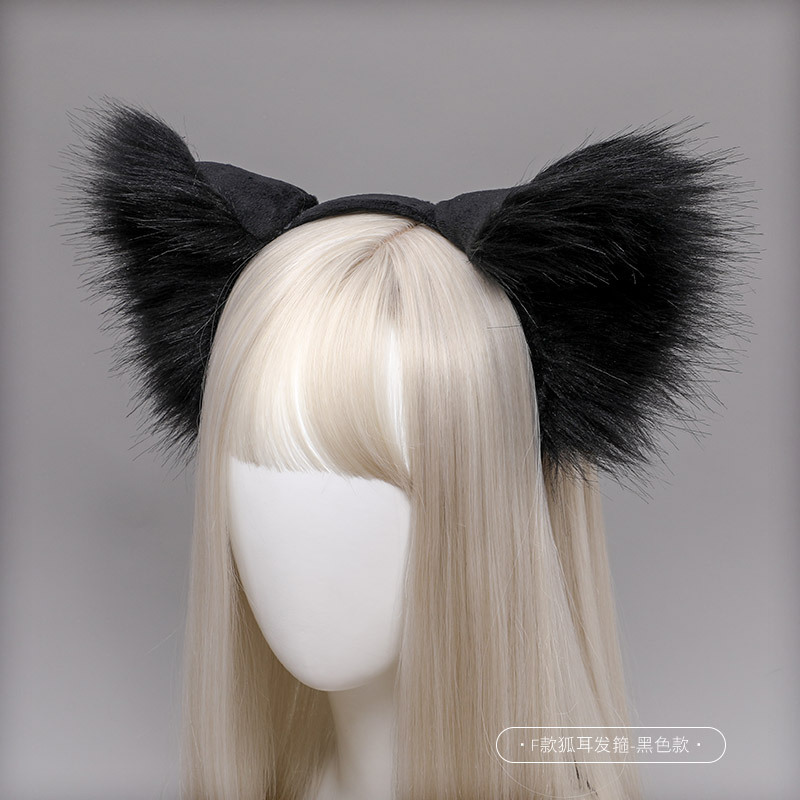 A hand-made plush lolita headdress, a hairpin, wolf ears, cat ears, simulated animal ears, fox ears, headbands