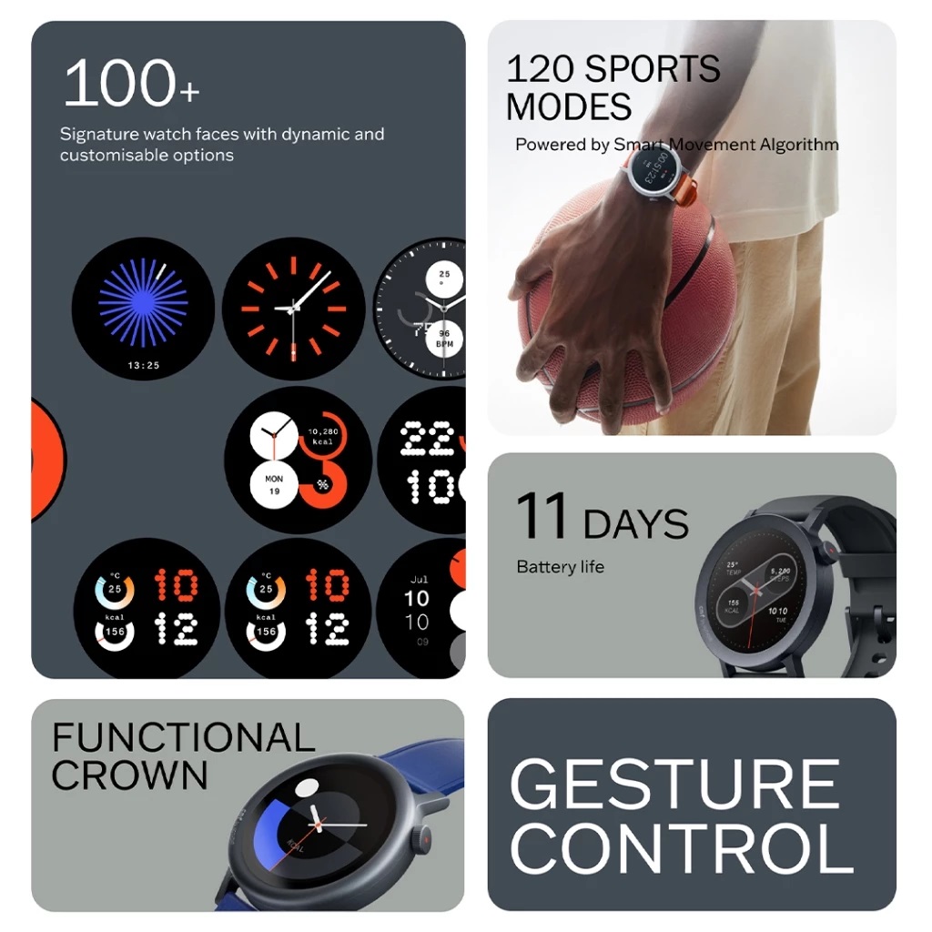 CMF Watch Pro 2 Smart Watch Bluetooth Calling Feature 100+ Watch Faces 120 Sports Mode 1.32 inch AMOLED Display Up to 11 Days Battery Backup Nothing Watch for Men and Women. 