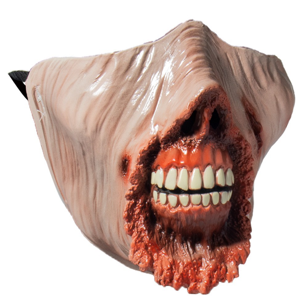 New Halloween Horror Gory Zombie Pointed Teeth Half Face Mask Mutant Zombie Latex Masks. 