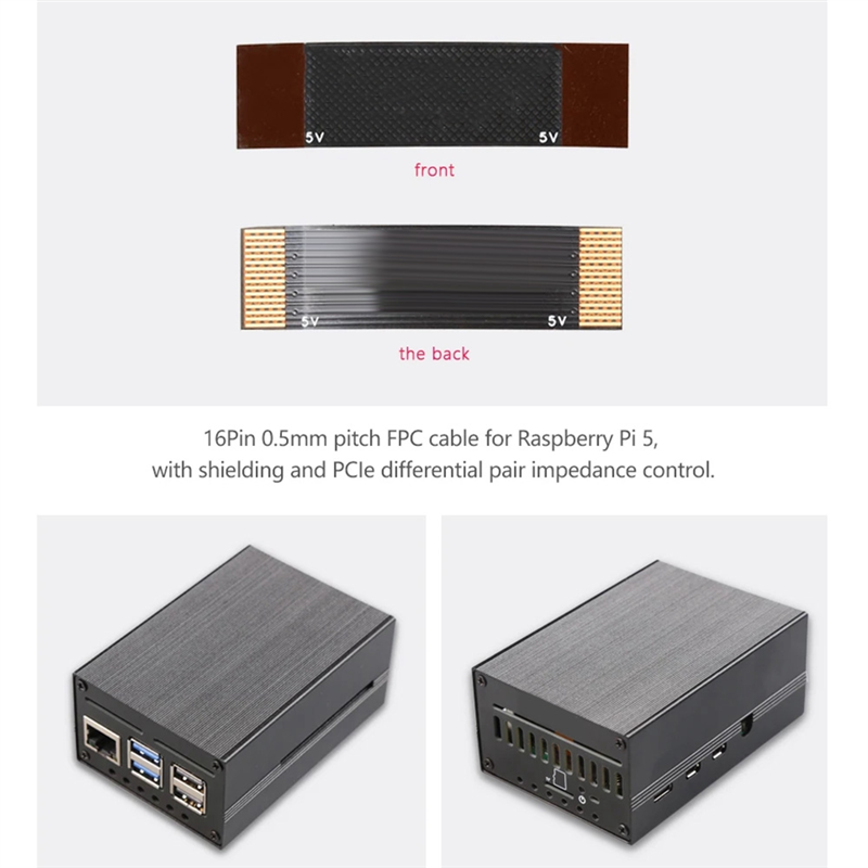 MPS2280D+Case+Pi5 Cooling Fan Support 2280/2242/2230 SSD Computer Accessories for 5 PCIE to M.2 Dual NVME SSD HAT. 