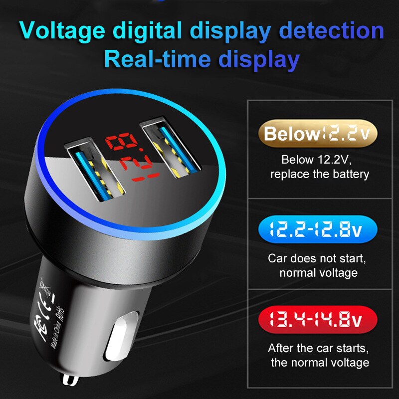 Dual USB Car Charger For Cigarette Lighter Huawei P50 P40 P30 Lite Pro Y7A Y8P Y6P Y5P Y7P Honor 30 20 10X 9X Lite Phone Adapter. 