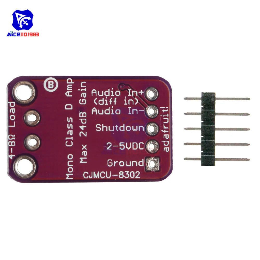 【Hey my home】CJMCU8302 PAM8302A Single Channel Class D Amp Audio Stereo Module Development Board with Pin. 