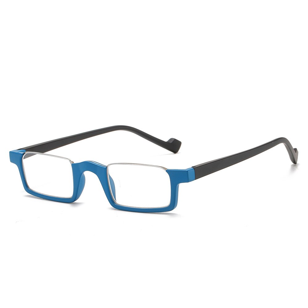 Fashion Rectangular Reading Glasses Anti Blue Half Rim Presbyopic Eyewear Inverted Magnifier Flexible Reader +100 +250 +300 +350. 