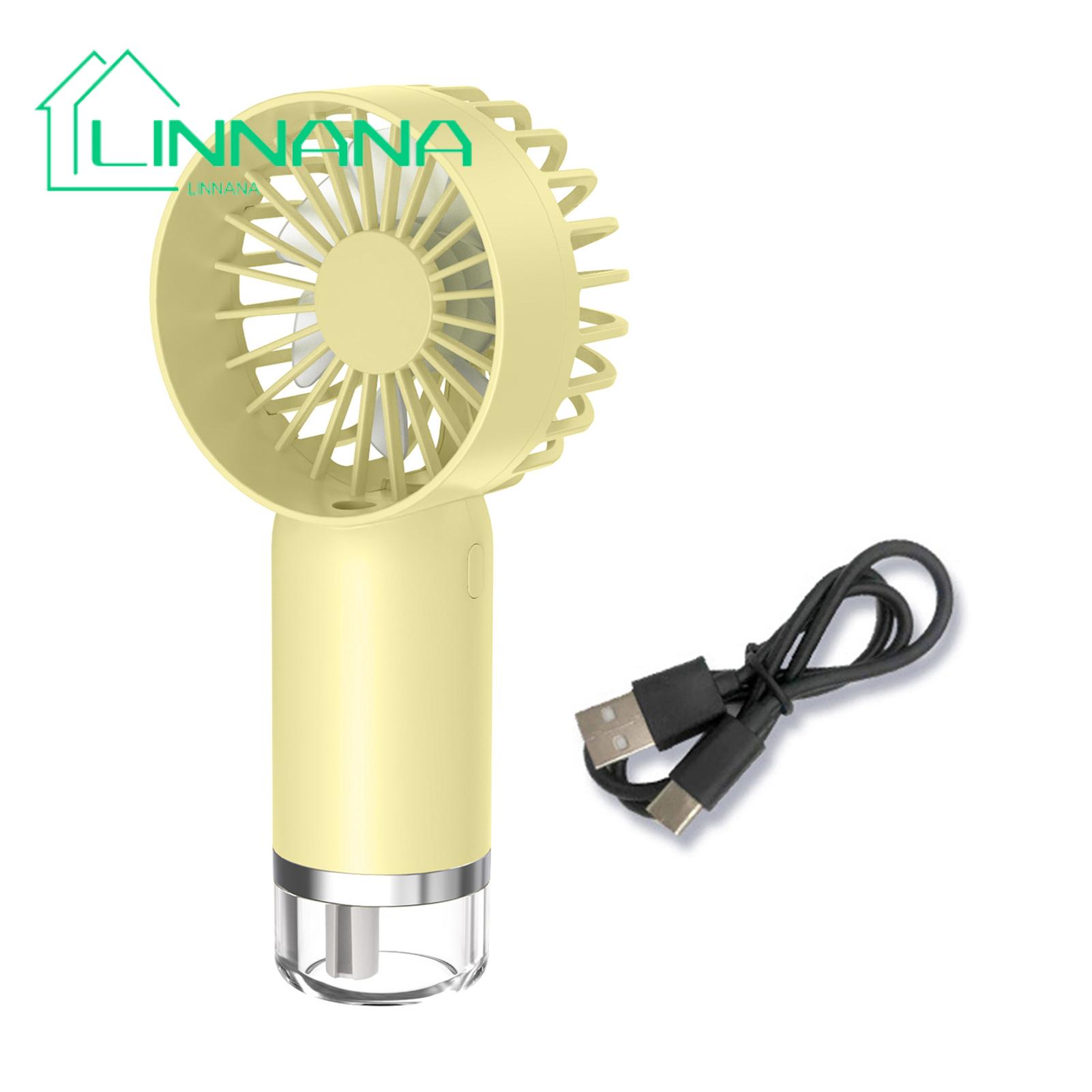 Portable Mist Fan Portable Rechargeable Handheld Fan with 3 Wind Speeds for Personal Cooling Compact Size Low Noise Battery-powered Ideal for Outdoor Misting Fan