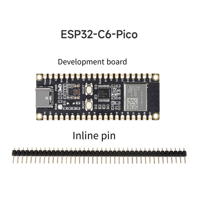 【7Rings Store】（NEW）ESP32-C6-Pico Development Board WiFi 6 Microcontroller ESP32-C6-MINI-1 Module Supports for ESP-IDF. 