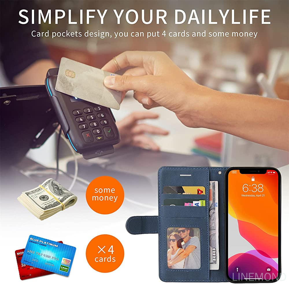 Wallet Case for Google Pixel 6a 5G, Splicing Matching PU Leather Flip Case with Kickstand for Google Pixel 6a 5G, Blue. 