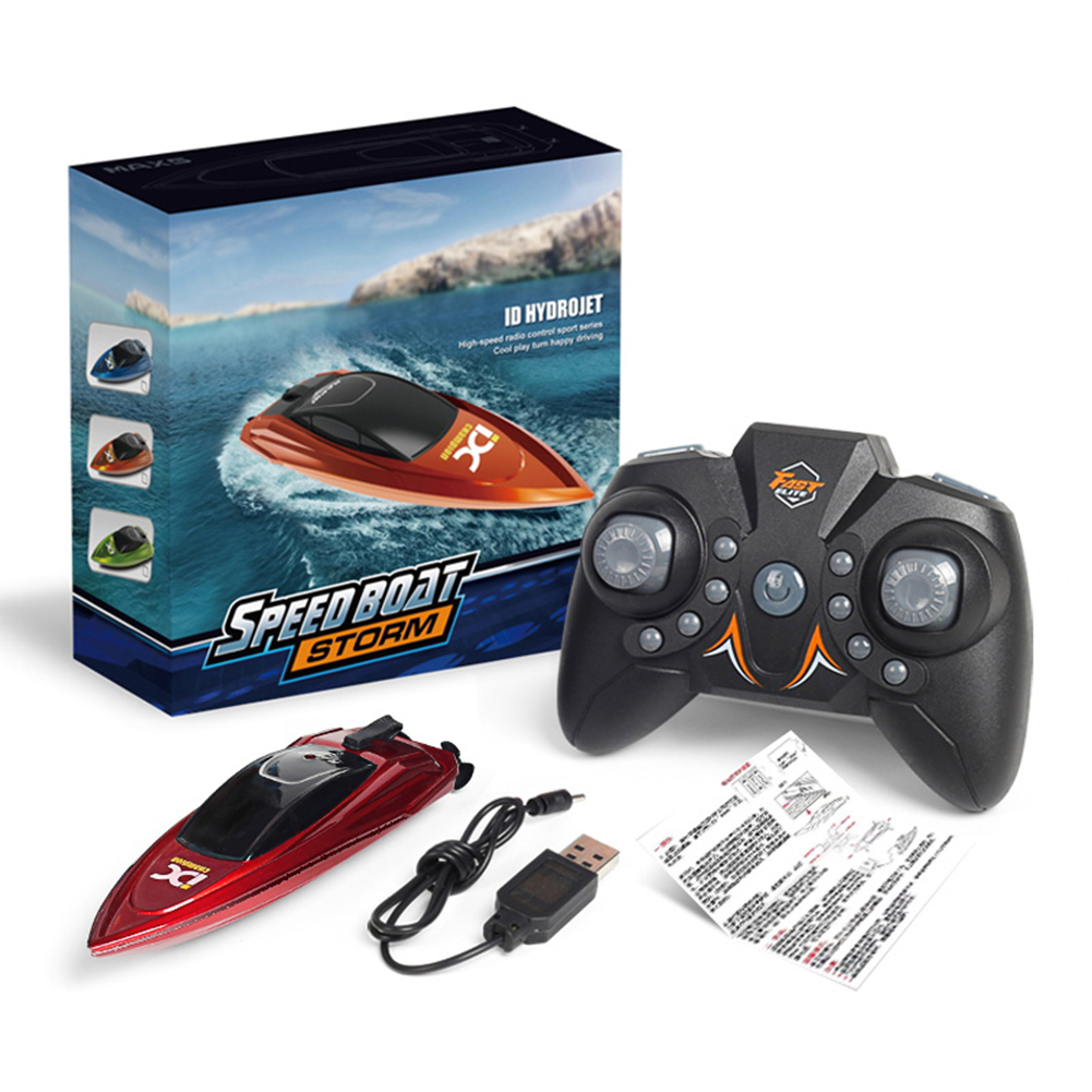 Mini Rc Boat 5km/h Radio Remote Controlled High Speed Ship With Led Light Palm-boat Summer Water Toy Pool Toys Models Gifts. 