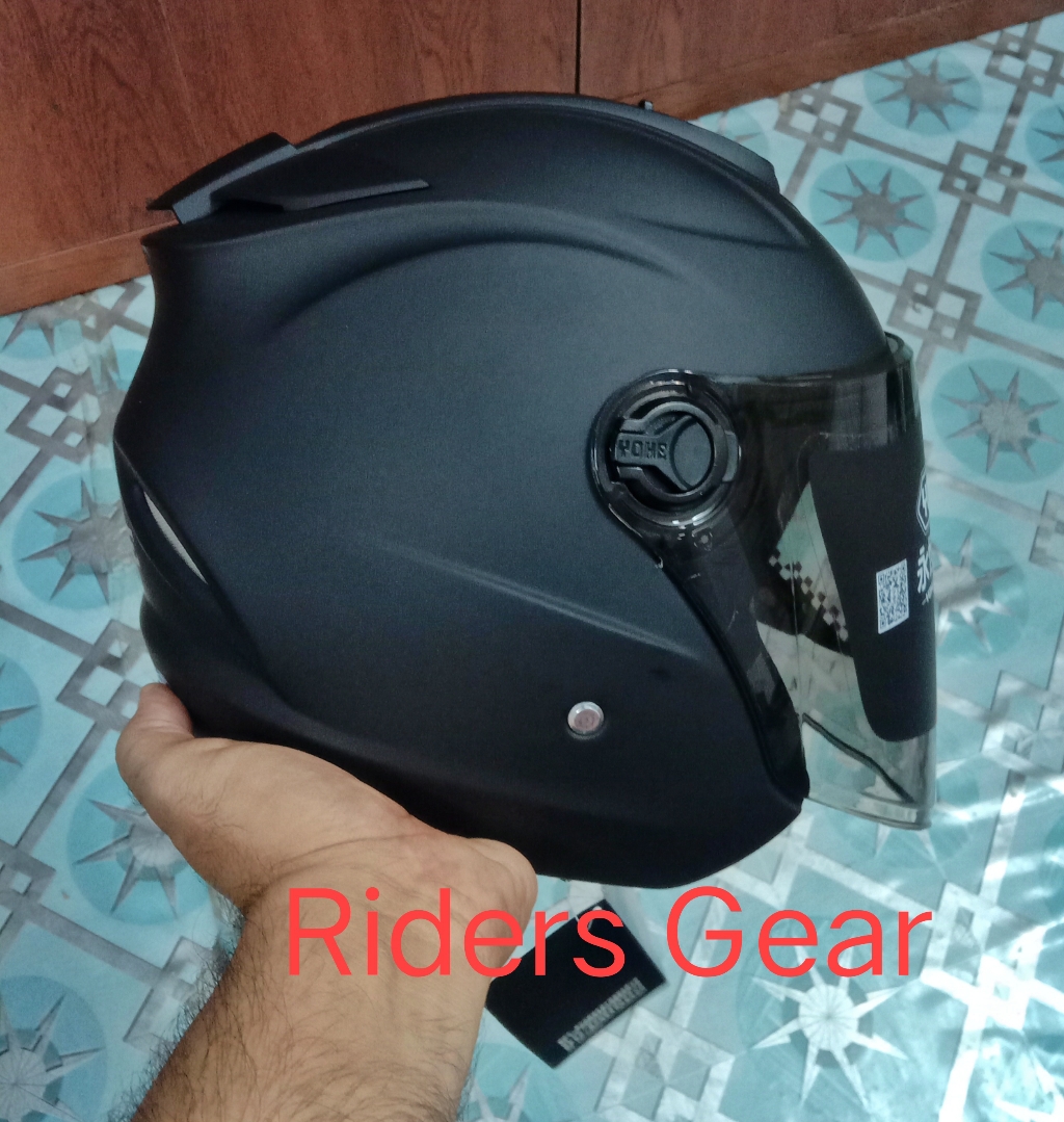 Yohe Matt Black Halfface Helmet For Riding Bike 882-B