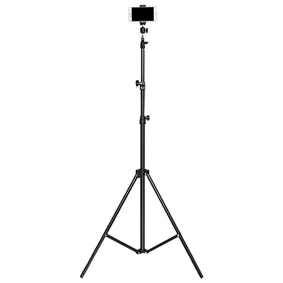 6 Feet Adjustable Light Stand Tripod Stand for Mobile Aluminum Alloy Material with MOBILE HOLDER FREE