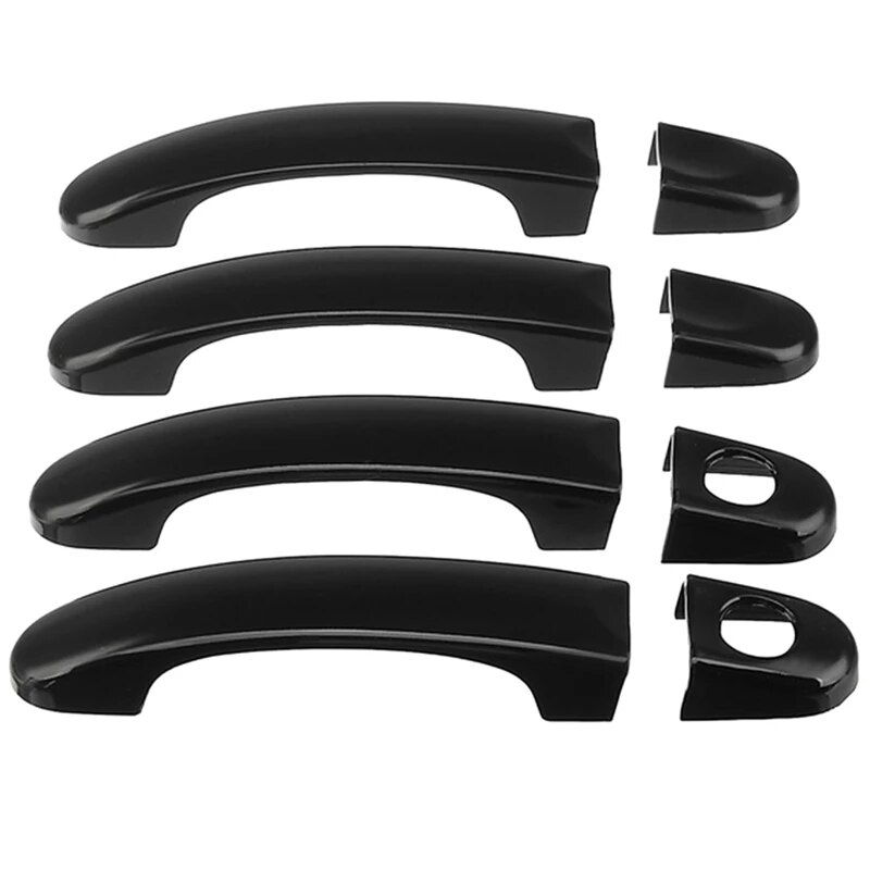 8Pcs Set ABS Chrome Door Handle Covers Trim for TRANSPORTER T5 T6 CADDY VAN 2003-2015 Gloss Black. 