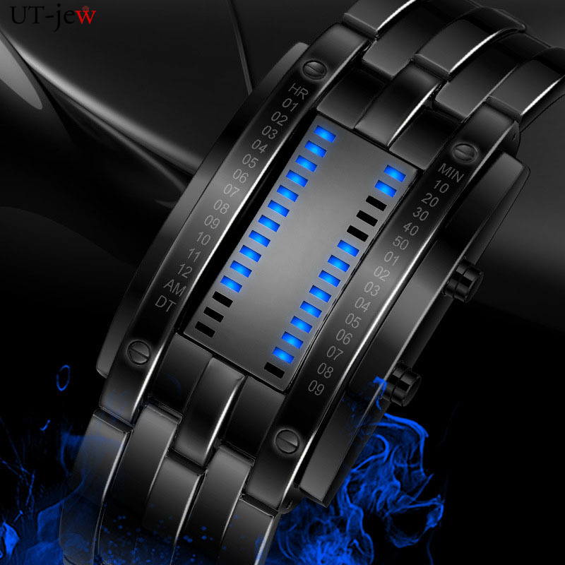 Men's Wrist LED Digital Sport Watch Matrix Waterproof Binary Multi-function Fashion Gift. 