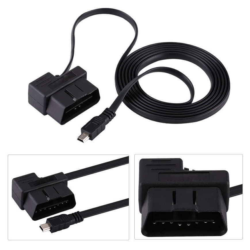 16-pin OBD-II USB cable OBD2 diagnostic extension adapter with overcurrent protection overvoltage and short circuit compatible. 