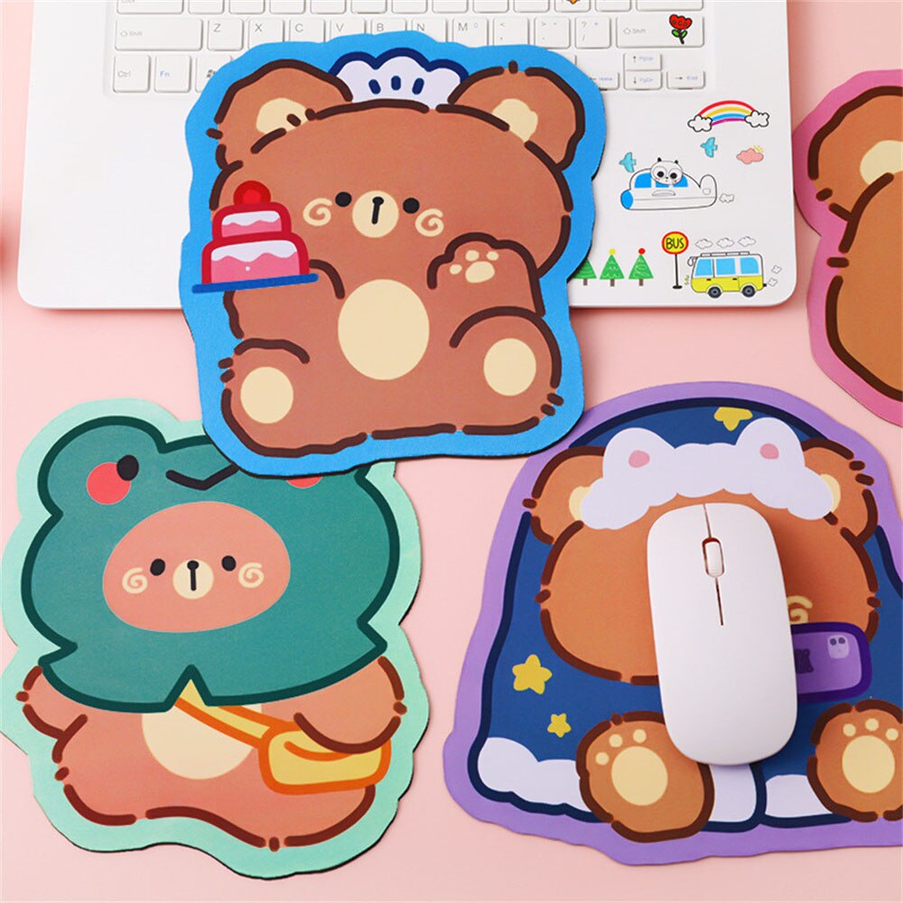 Cute Bear Mouse Pad Non-slip Desk Mat Kawaii Gaming Accessories Mouse Mat for Office Home PC Computer Keyboard. 