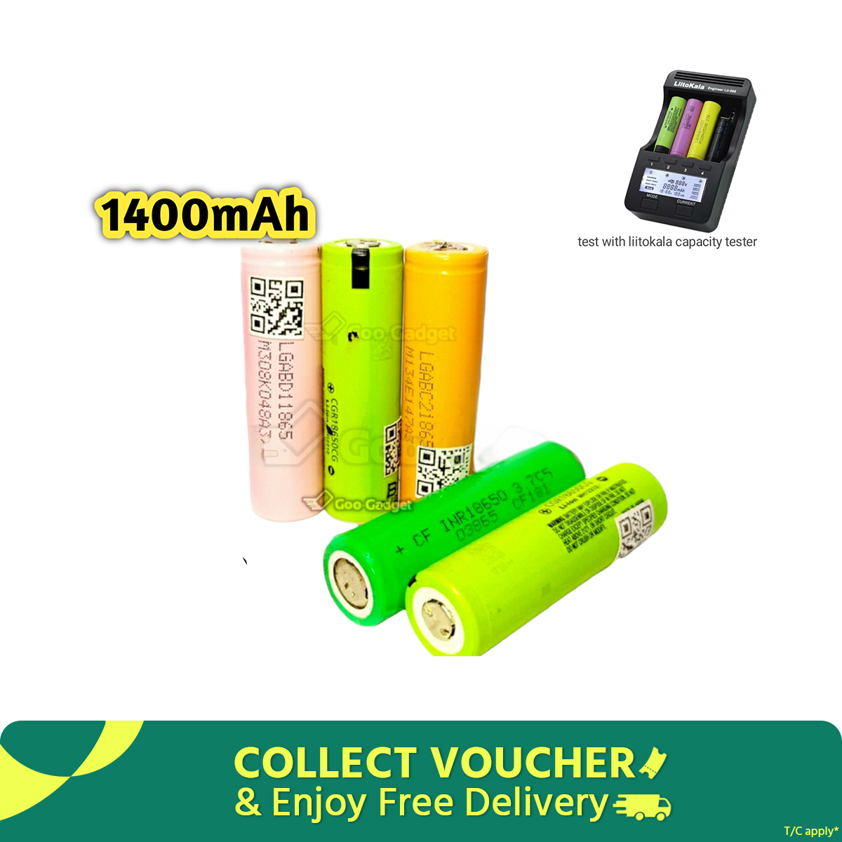 18650 3.7V Lithium-Ion Battery 5-pis 1400mAh Rechargeable Battery Reliable Power for Various Devices Enhanced Battery Performance