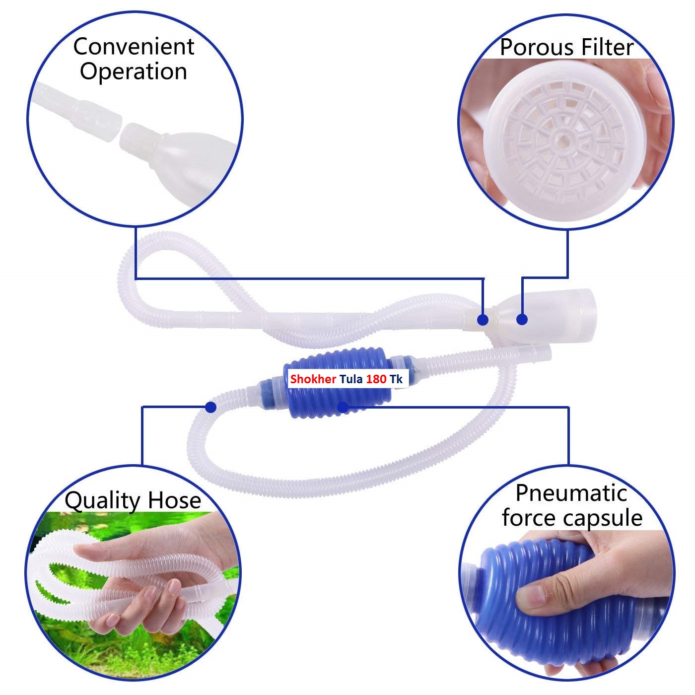 Siphon Pipe for Aquarium and Gravel Cleaner Water Changer Pump (1.5m). 