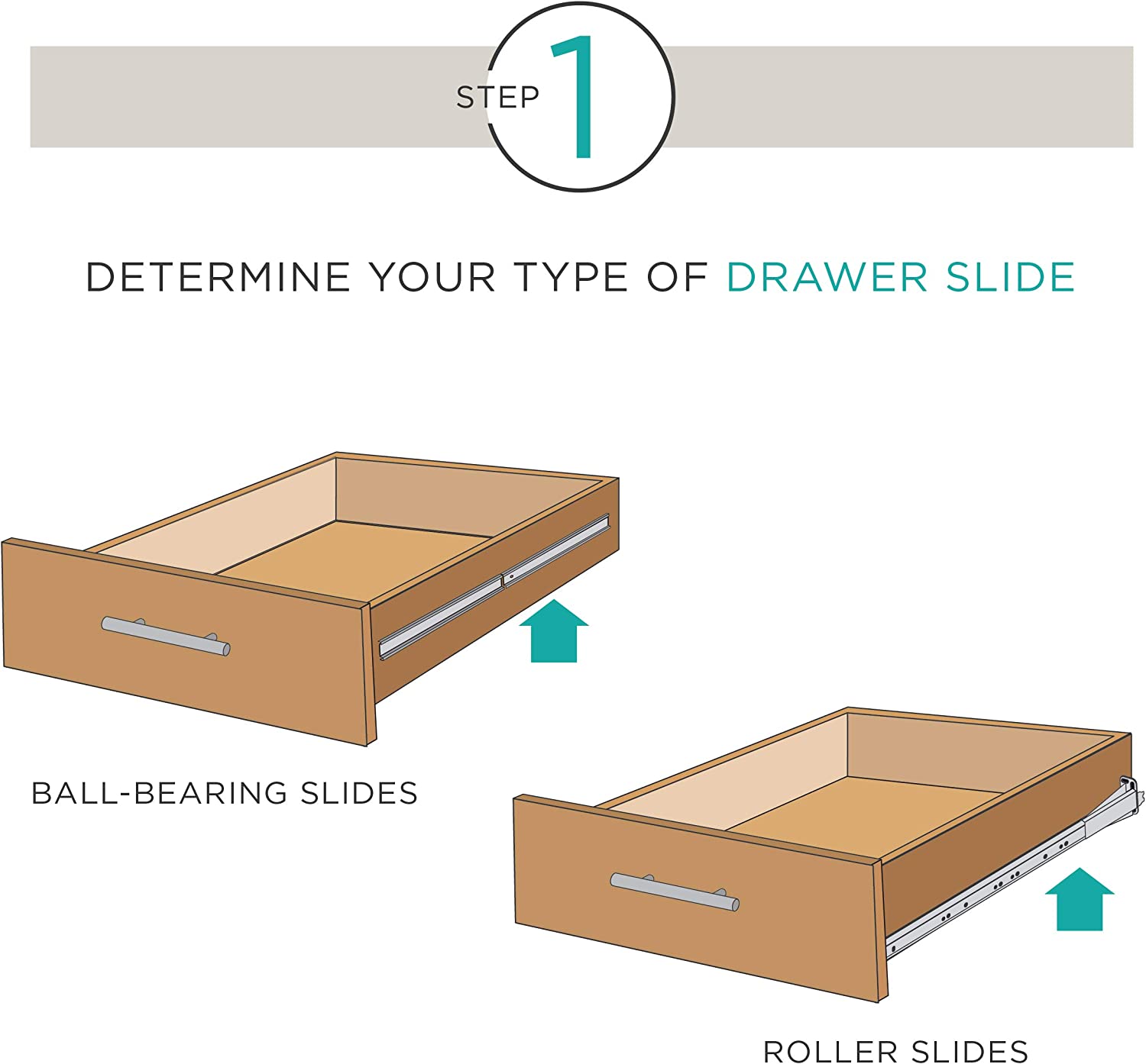10 Inch two part white Bottom Mount Drawer Slide- 1set. 