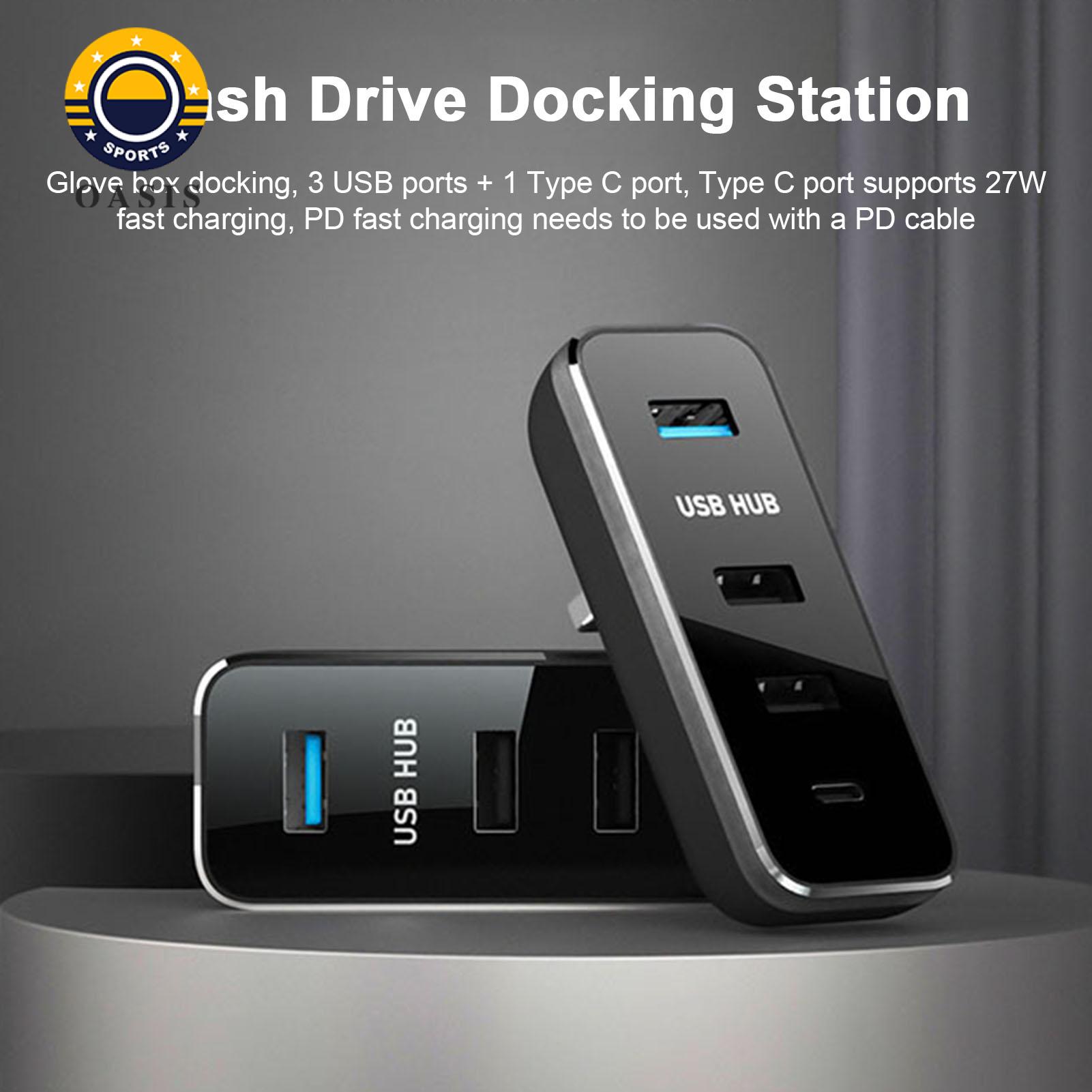 Oasis Usb Docking Station Tesla Model 3/y Glove Box Usb Hub Center Console Adapter Sle Transmission Dash Cam Flash Drive Docking Station Buyers' Choice Car Docking Station. 