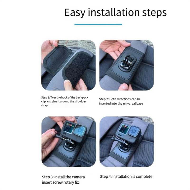Rotation Backpack Clip Camera Backpack Shoulder Strap for 10 9 8 7 6 5 Action Camera Accessories. 