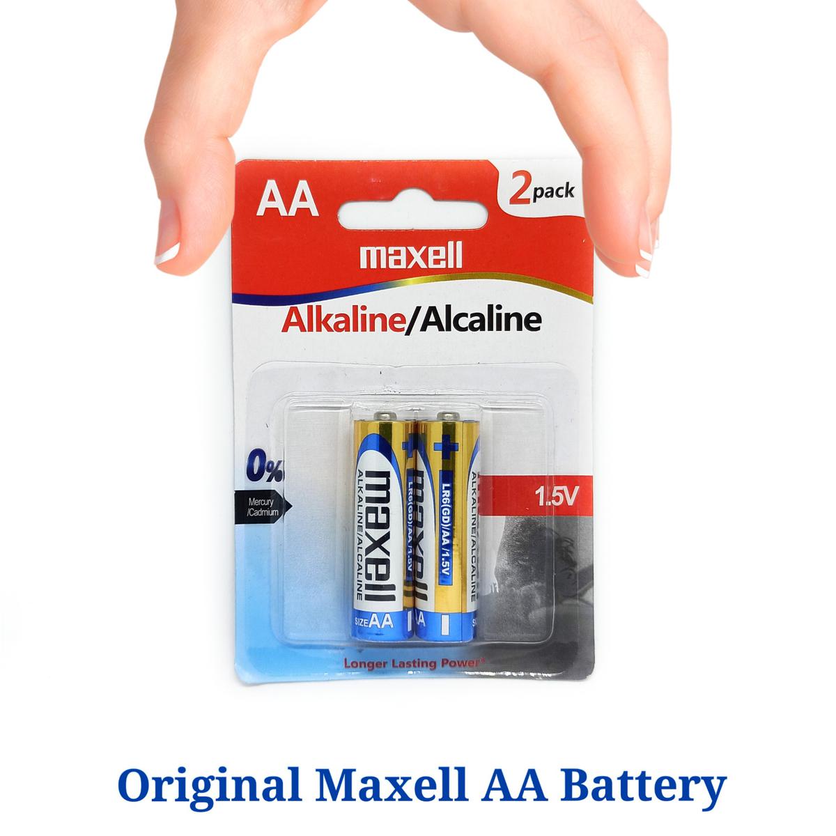 MAXELL LR6 AA Size 1.5V Long Lasting Alkaline Battery - 2 Pcs Pack (Non Rechargeable)