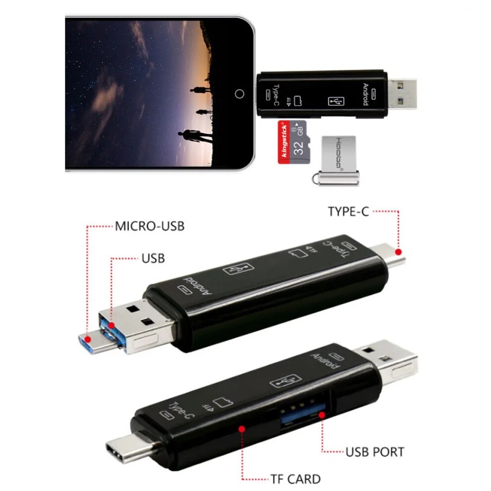 USB 2.0 Card Reader OTG Micro SD Card Reader For USB Micro SD Adapter Flash Drive Smart Memory Card Reader Type C Cardreader. 