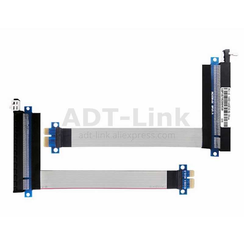 1pcs 1X to 16X PCIe Flexible Flat Extension FFC PCI Express 1 to 16 X Adapter Riser Card Adapter PCI-E Extender Cable PCI-E new. 