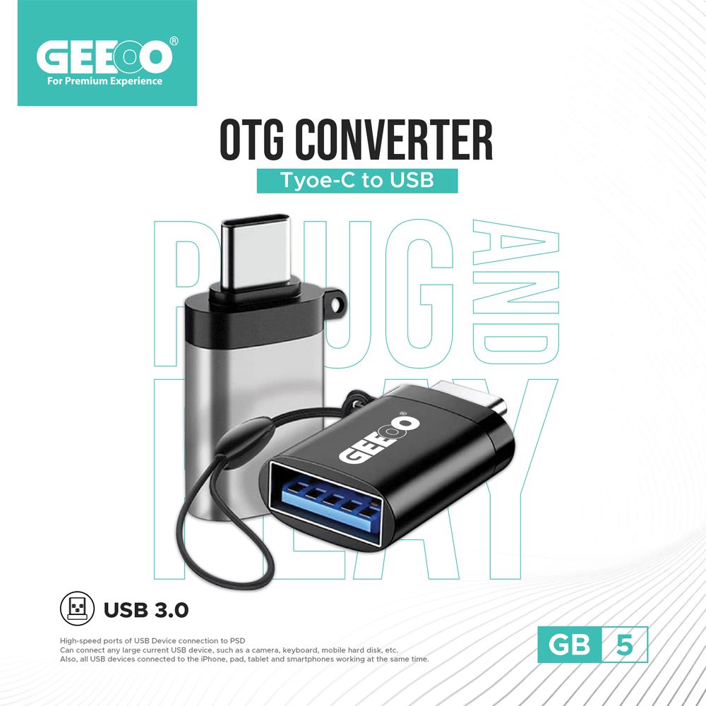 GEEOO GB-5 OTG USB Type A to Type C Converter USB 3.0 Adapter. 