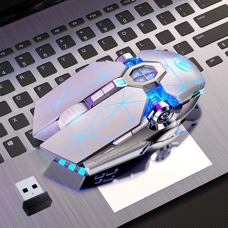 Silver Eagle A7 Silent Rechargeable Wireless Mouse USB Computer Accessories Home Office Gaming Mouse 1600DPI For PC Notebook. 