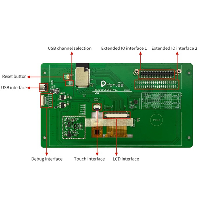 ESP32 Development Boad 7 Inch Capacitive Touch 800x480 Display ESP32-S3R8 MCU Optional RS485 Audio for Smart Home(B) Easy Install Easy to Use. 