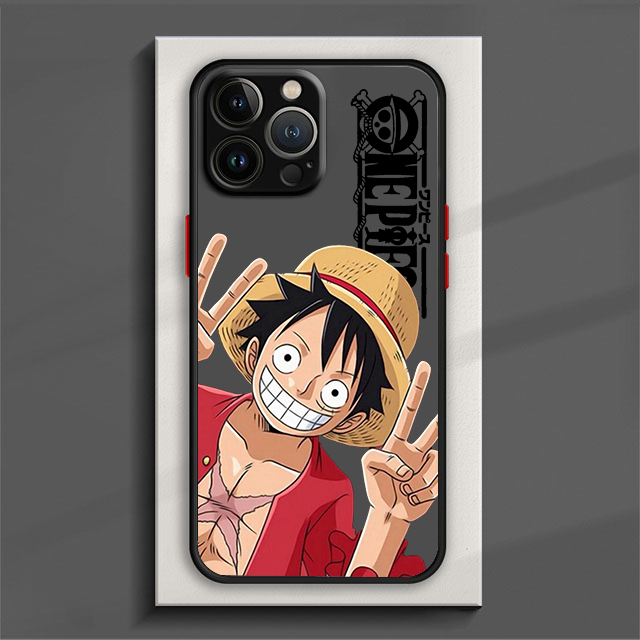 Anime One Pieces Luffy Phone Case For iPhone 15 14 13 12 11 Pro Max mini XS XR X 8 7 6 Plus SE Frosted Translucent Cover. 
