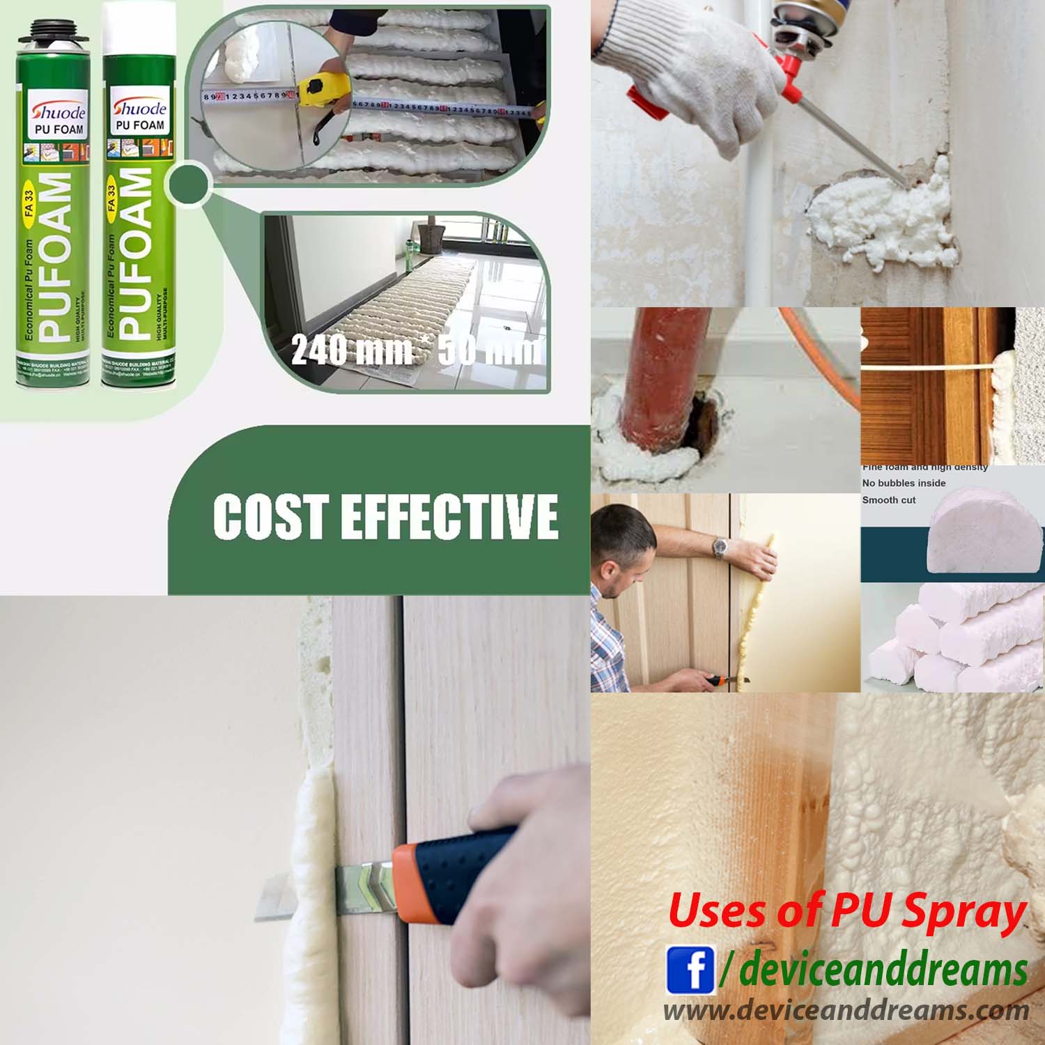 Multipurpose Expandable PU Foam Insulation Sealant Spray Like Liquid form of Cork Sheet. 