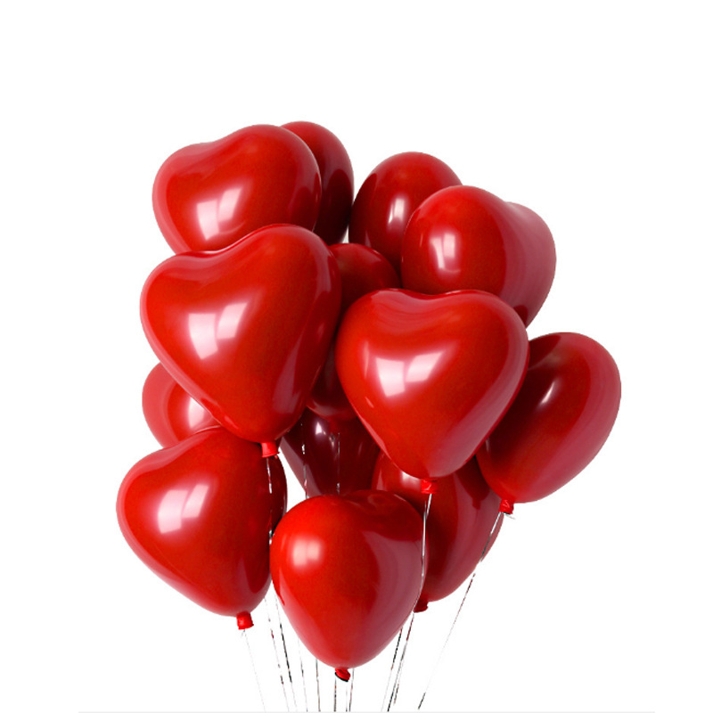 10pcs Heart Shaped Red Latex Balloons Are Unbreakable and Reusable.. 