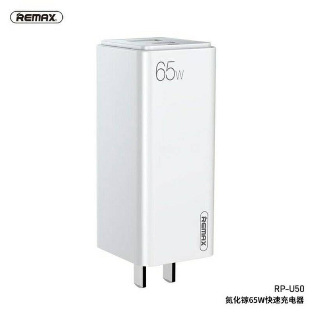 REMAX RP-U50 GaN 65W PD+QC MULTI COMPATIBLE FOLDING FAST CHARGER USB 1 TYPE-C 1 GaN Charger PD QC Charger 65W Charger