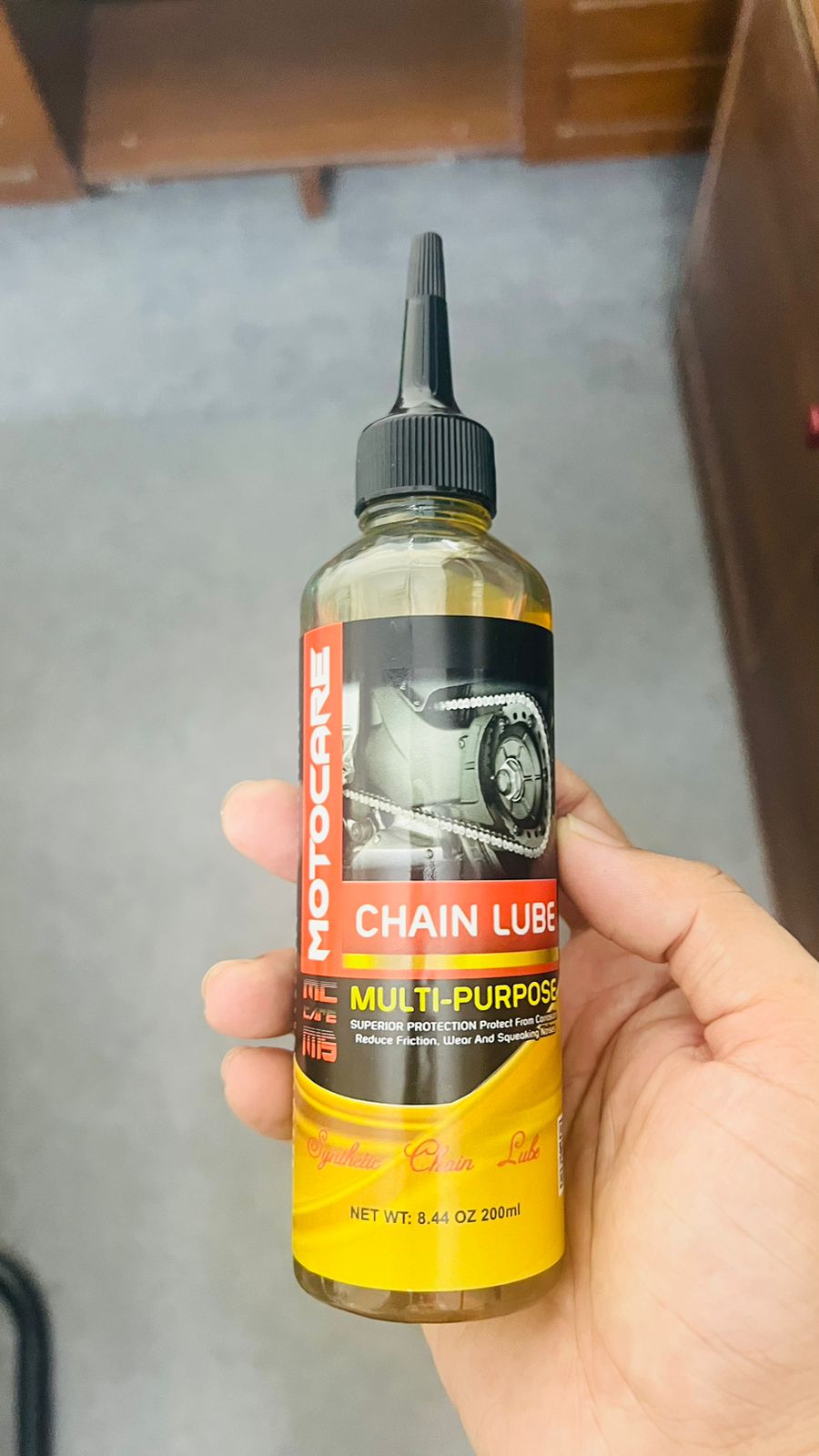 Motocare Chain Lube for Bikes - 200ML | Superior Water-Resistant Lubricant, Friction & Noise Reduction, Rust Protection for All Chains. 
