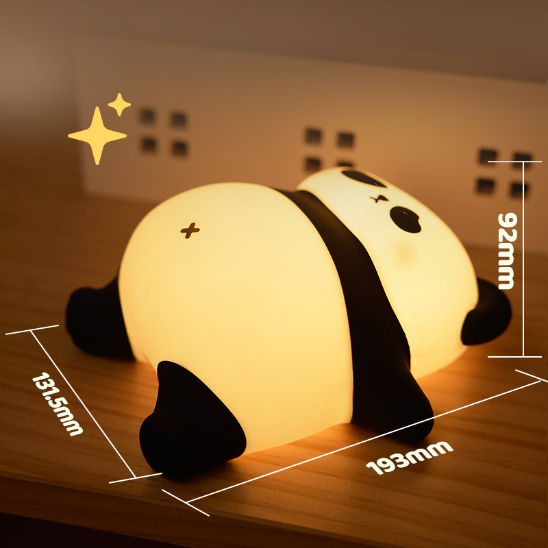 Panda LED Night Light USB Rechargeable Touch Silicone Patting Lamp Children Night Sleeping Mood Light Bedroom Decor Kid Gift Toy. 