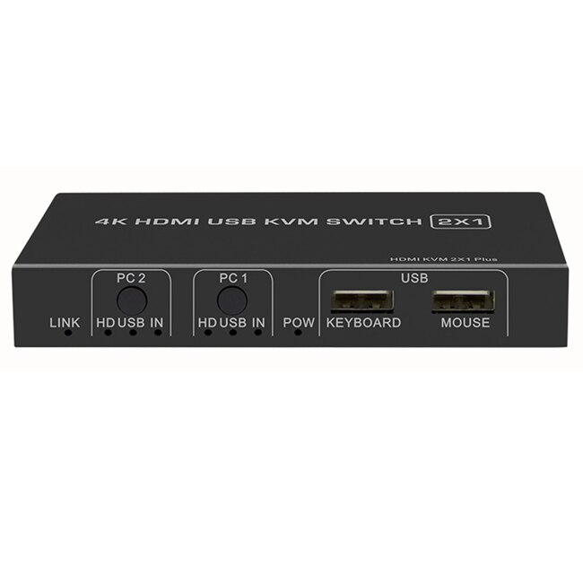 4K HDMI-compatible KVM Switch, 4 ports 4 in 1 Out HDMI KVM Switch Support 4K@60Hz for Laptop HDTV Monitor & UBS Mouse Keyboard-4X1 No hot key. 