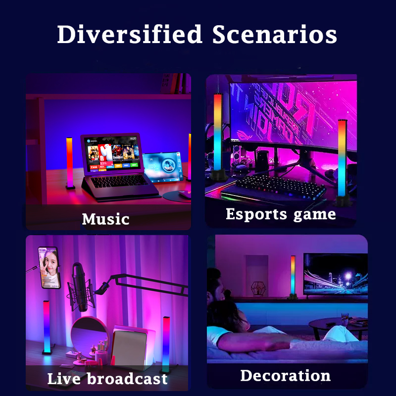 RGB Smart LED Light Bar App Control Pickup Lamp Music Rhythm Atmosphere Lighting for Computer Gaming Desktop Decor Colorful Lamp. 