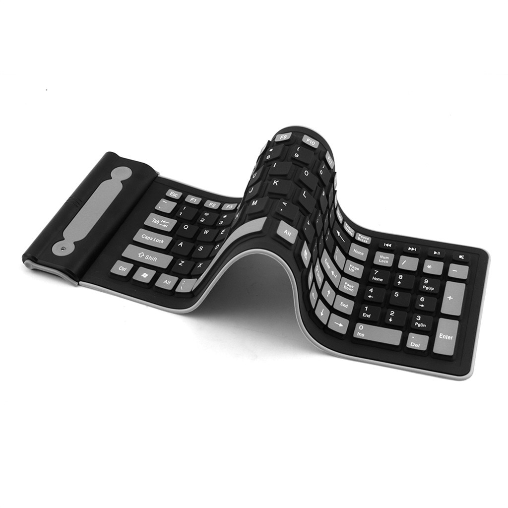 Free Shiping Portable Flexible Wireless Keyboard Silicone Soft Mini Waterproof 2.4g Keyboard Gaming Led Keyboard. 
