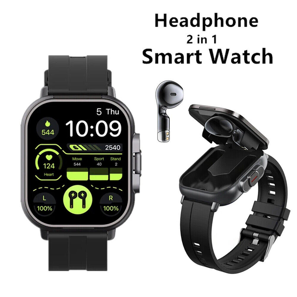 2-in-1 Watch Headset Smartwatch Earbuds Combo 2-in-1 Watch Headset Bluetooth Earbuds Watch Wireless Headset Watch Smart Earbuds Timepiece. 
