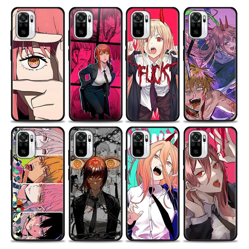 Power Chainsaw Man Makima Anime Silicone Case For Xiaomi Redmi Note 10 Pro 8 9 11 12 Pro Plus 7 8T 9T 10S 11S 12S 5G Soft Covers