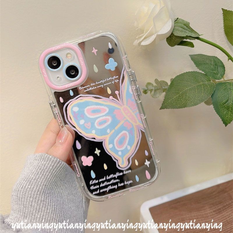 Cute Dreamy Butterfly Bracelet Case for Oppo A16 A38 A18 A15 A7 A60 A35 A5s A3s A17K A58 A33 A52 A12 A31 A57 A79 A17 Reno 7Z A1k A15s A53 A16s A54 A77 A77s Cartoon Love Heart Case