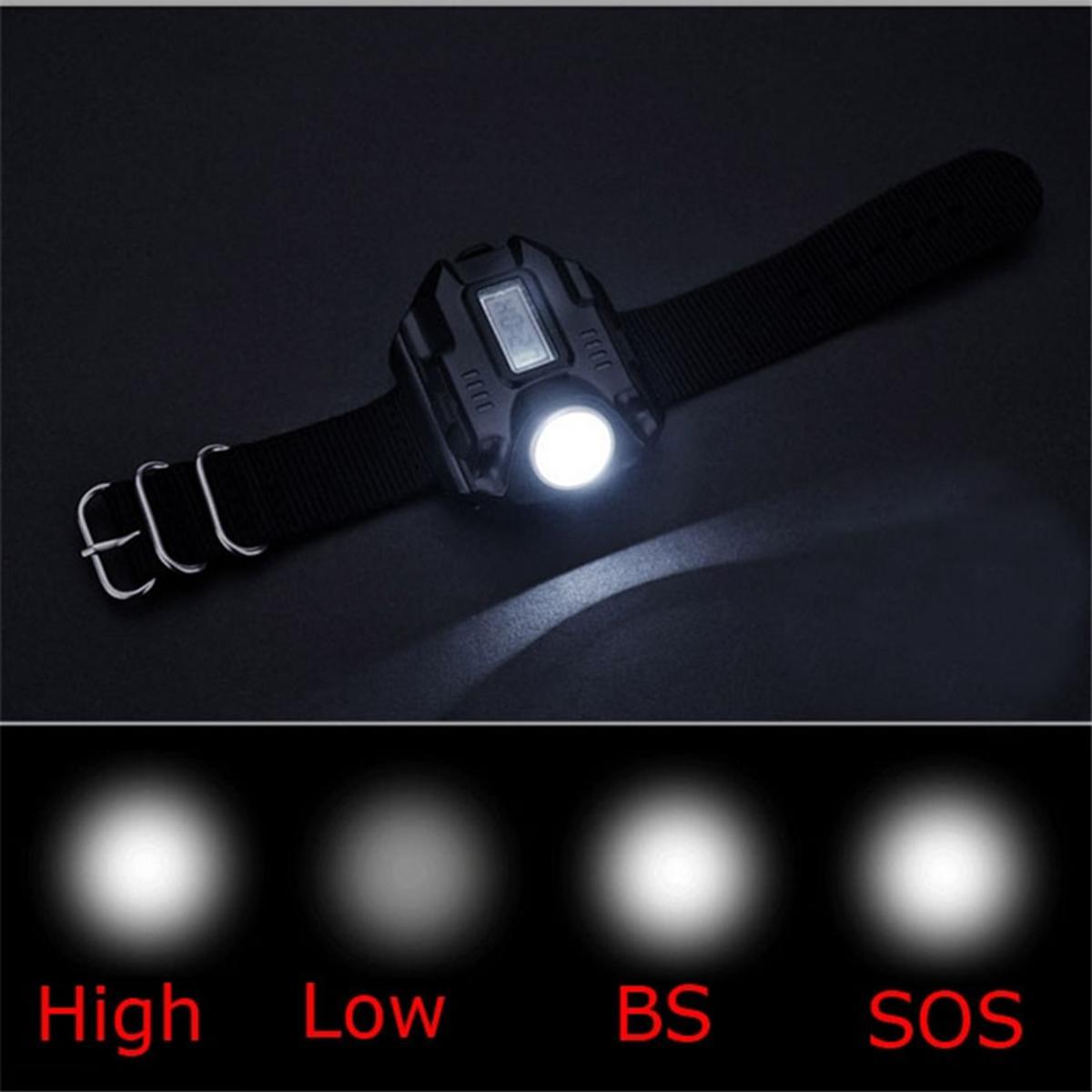 Watch Flash Light Led  LED clock tactical USB Chng Wrist Model Tactical Rechargeable with   Outdoor lamp - Multicolor