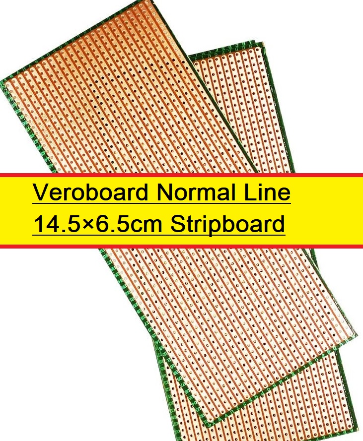 LINE TYPE VERO BOARD Veroboard Normal Line 14.5×6.5cm Stripboard PCB Printed Circuit Board For Prototyping Designing Weld Soldering Arduino Cables Connectors DIY. 