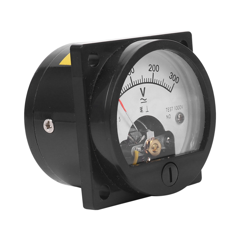 5X AC 0-300V Round Analog Dial Panel Meter Voltmeter Gauge Black