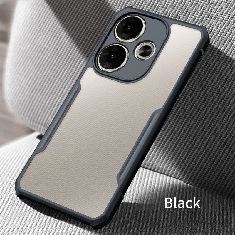 Acrylic Clear Casing For Redmi Turbo 3 5G 2024 RM Turbo3 Transparent TPU Soft Shockproof Bumper Edge Airbag Anti Drop Camera Protective Phone Case Back Cover. 