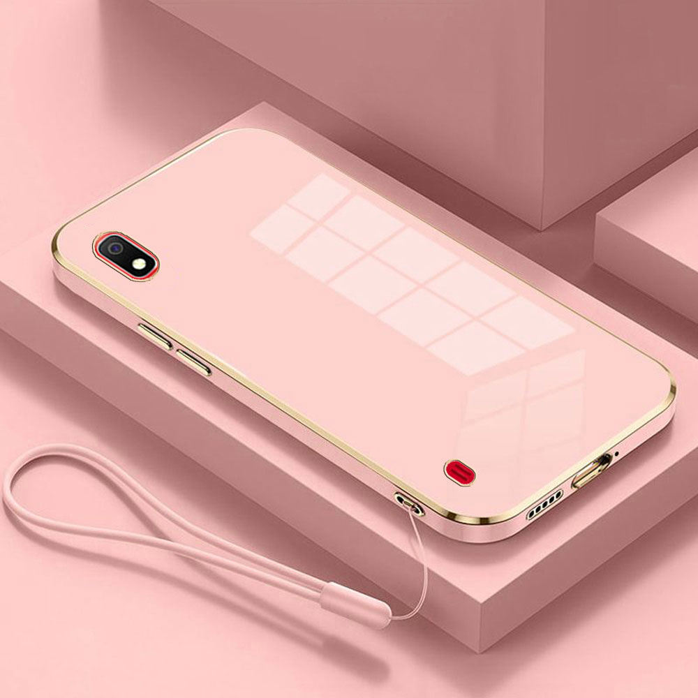 For Samsung Galaxy A10 Case Luxury Square Plating SM-A105F, SM-A105G Phone Case ShockProof Silicone Back Cover Fundas. 