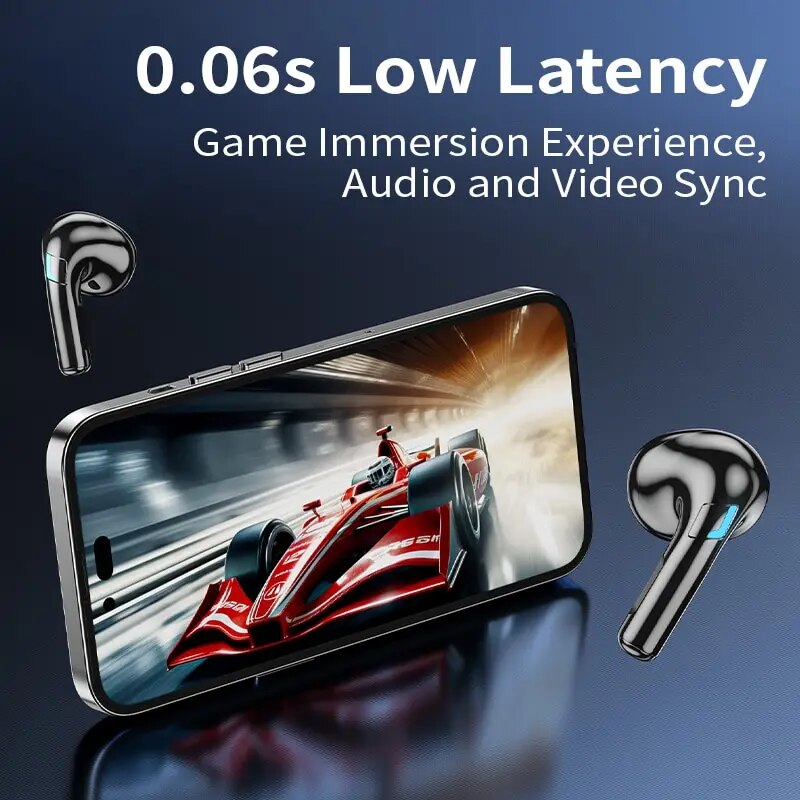 WEKOME TWS Wireless Bluetooth 5.3 Earbuds Cyberpunk Style HiFi Music Earphones Low Latency Touch Control Stereo Gaming Earbuds.